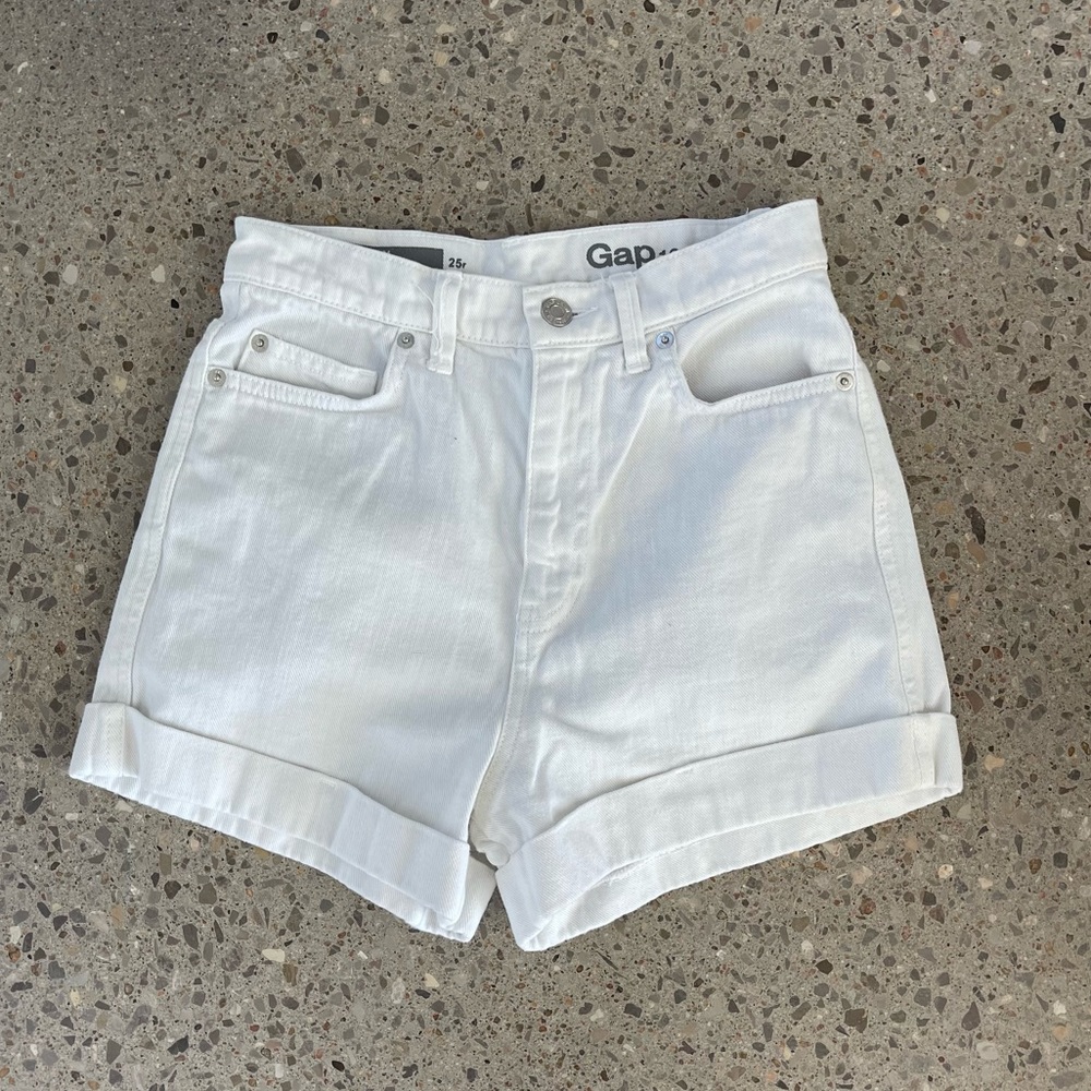 GAP Women’s White High Rise Jean Shorts